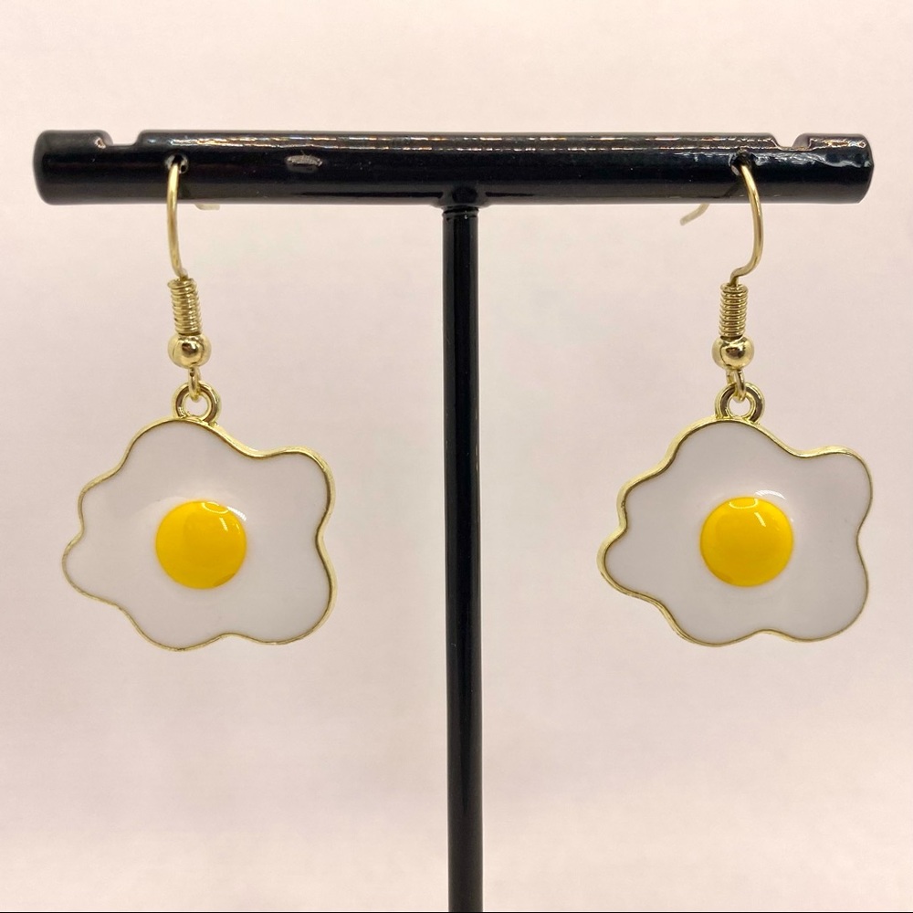 Fried Egg Enamel Earrings